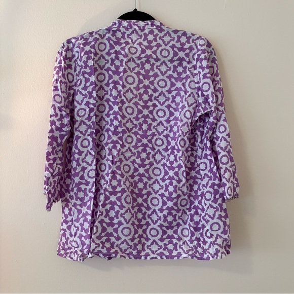 Roberta Roller Rabbit Irina Top Pleated Cotton Blouse - Picture 6 of 8